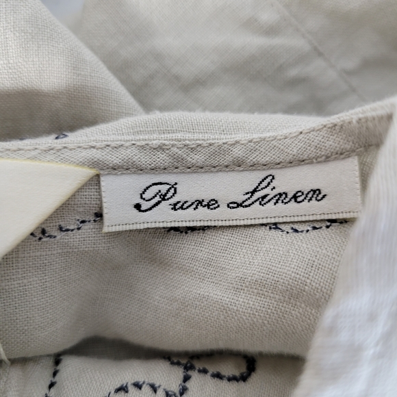 Womens Outfit Petite JPR Linen Embordered Tunic top Tan Size Med - Picture 8 of 9